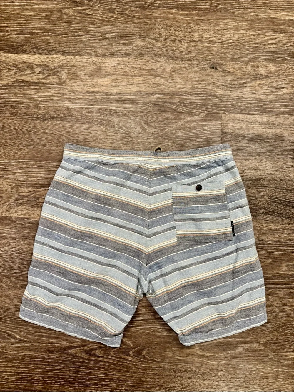 Vissla Striped Sofa Surfer Lounge Shorts XL Blue 100% Cotton Drawstring